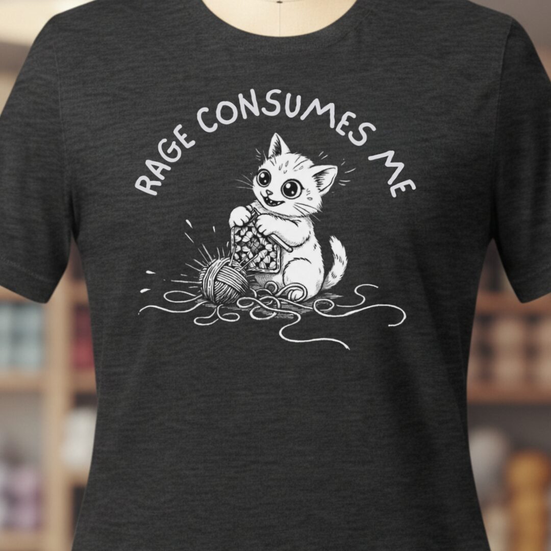 Crochet Rage Consumes Me T-Shirt Dark Grey t-shirt