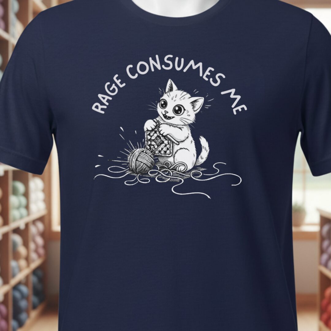 Crochet Rage Consumes Me T-Shirt Navy t-shirt