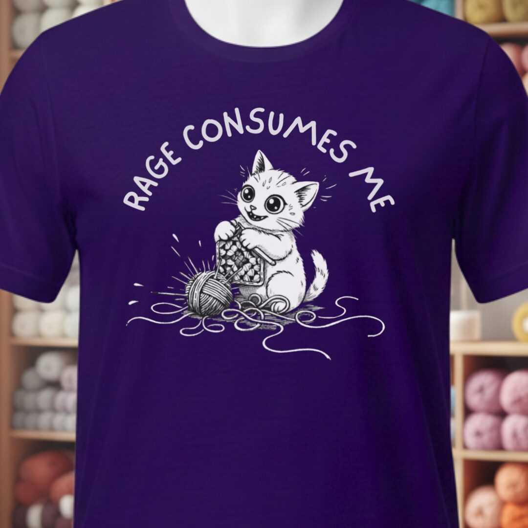 Crochet Rage Consumes Me T-Shirt Purple t-shirt