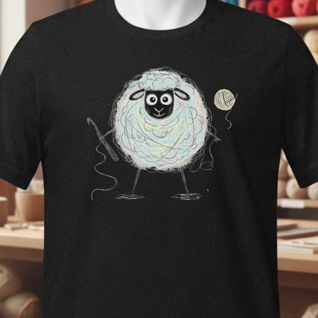 Crochet Sheepet T-Shirt Black t-shirt