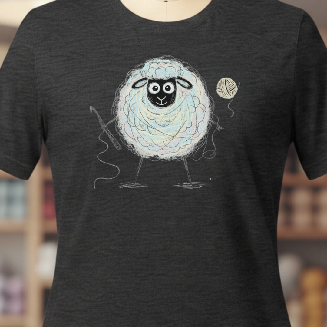 Crochet Sheepet T-Shirt Dark Grey t-shirt