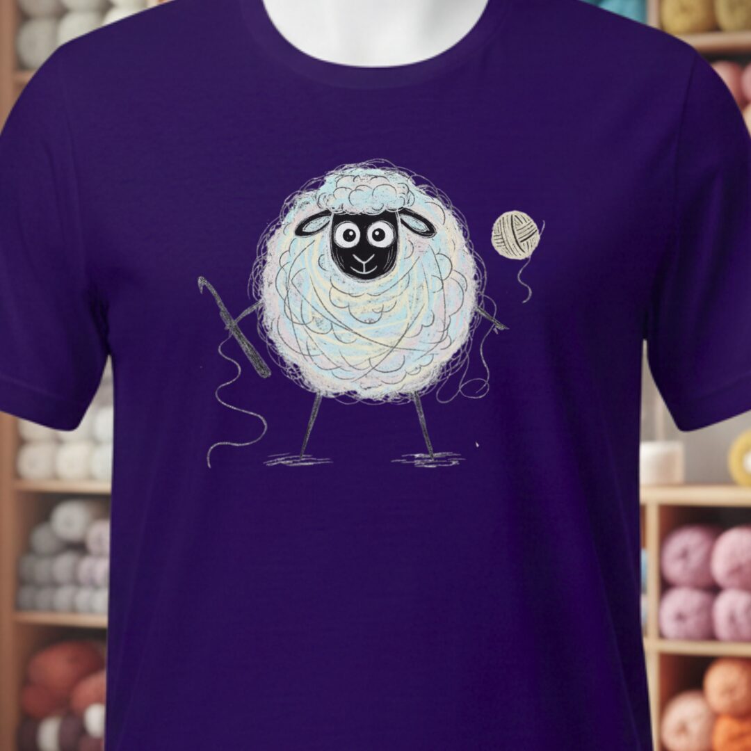 Crochet Sheepet T-Shirt Purple t-shirt