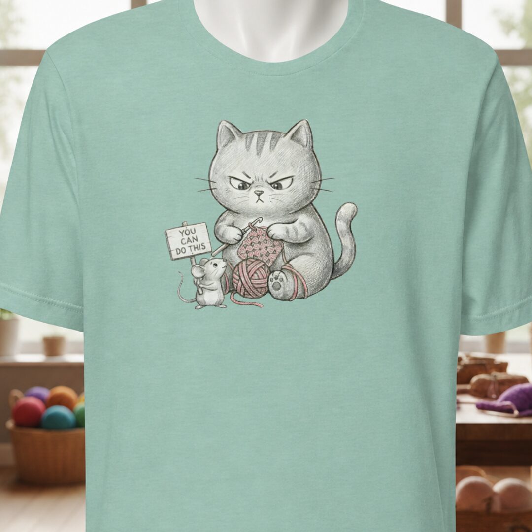 Crochet Support Mouse T-Shirt Sea Breeze t-shirt