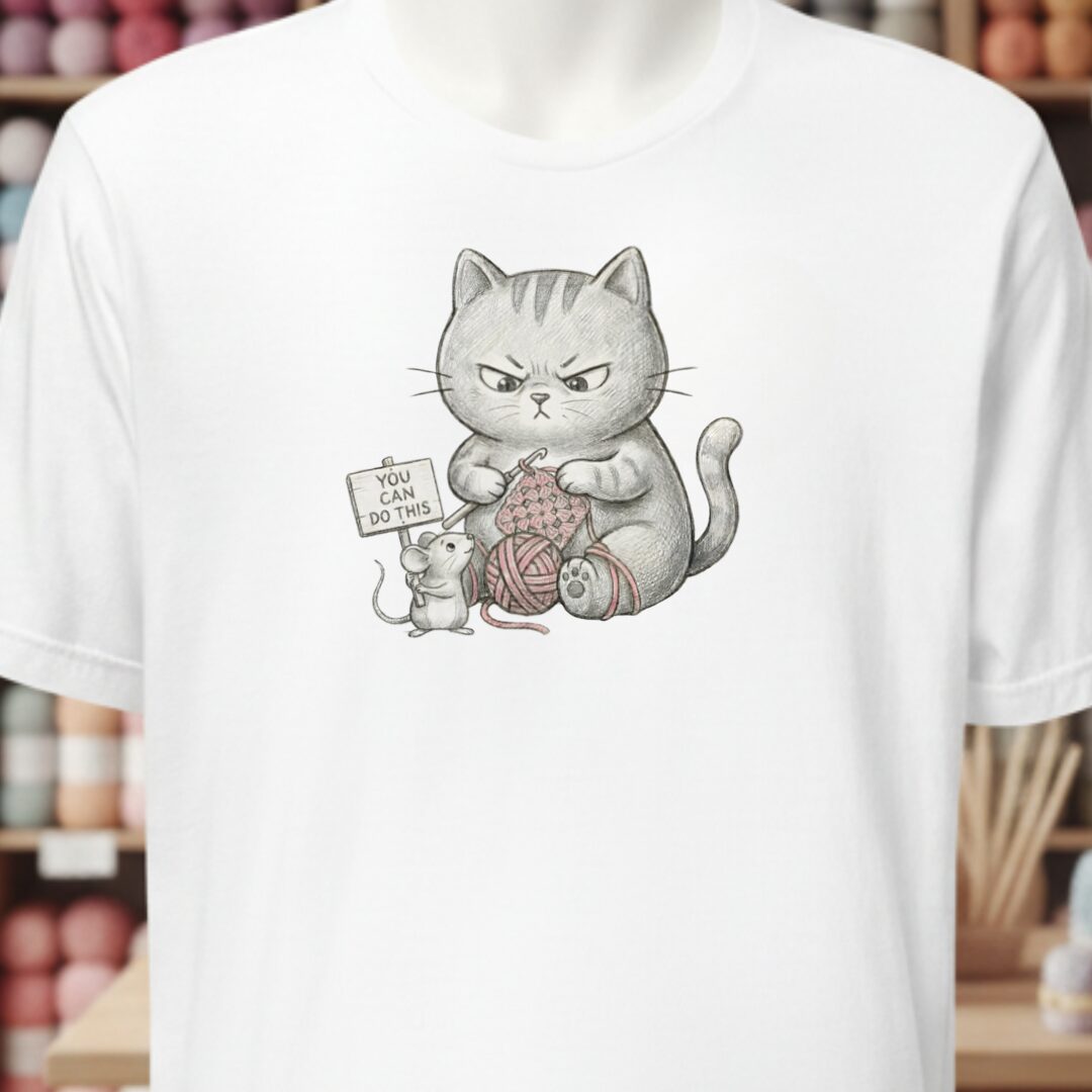 Crochet Support Mouse T-Shirt White t-shirt