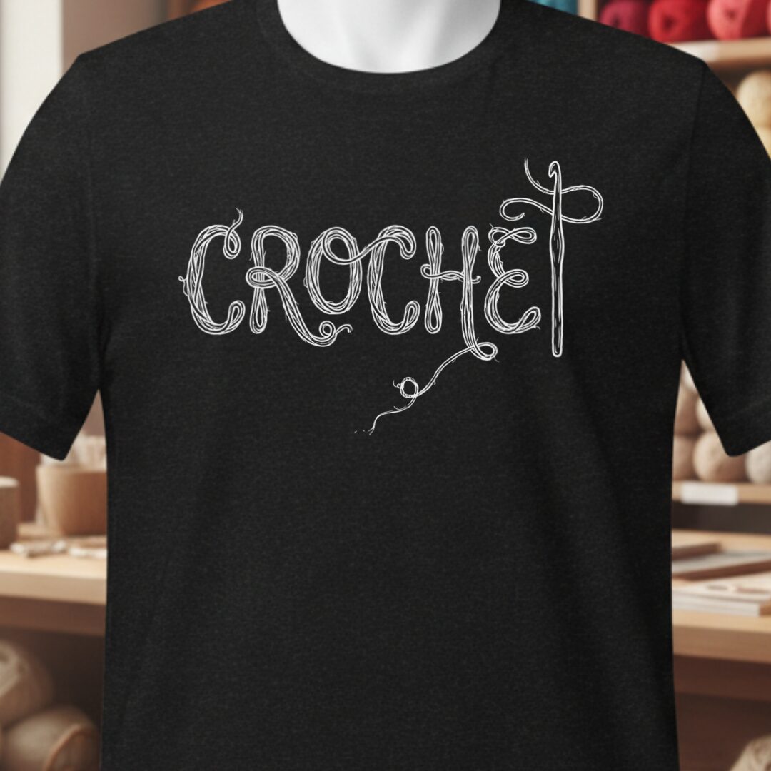 Crochet Text T-Shirt Black t-shirt