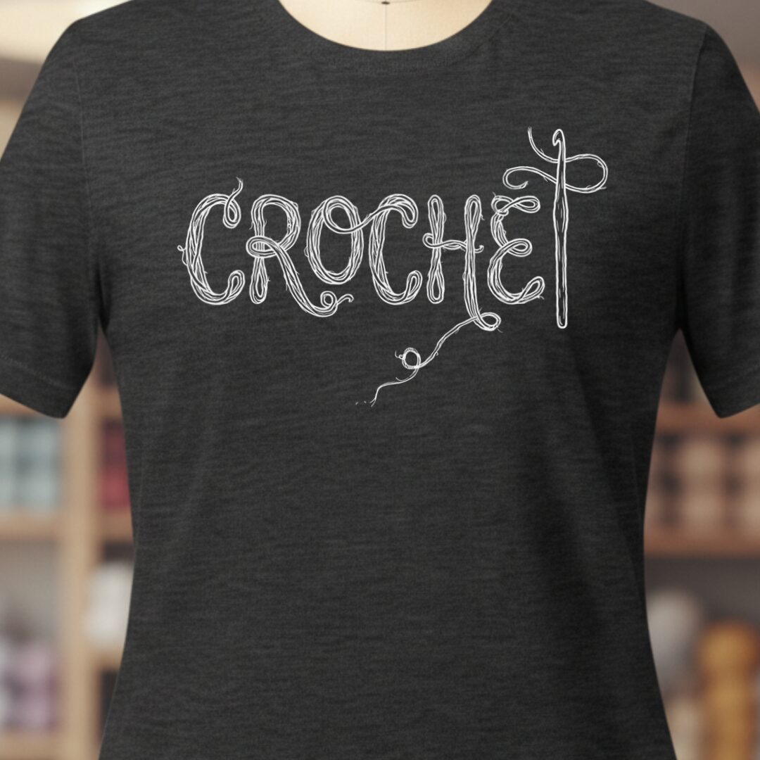 Crochet Text T-Shirt Dark Grey t-shirt