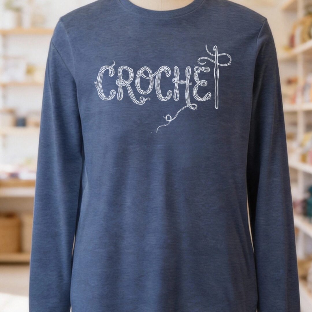 Crochet Text Heather Navy Long Sleeve Tee.jpg
