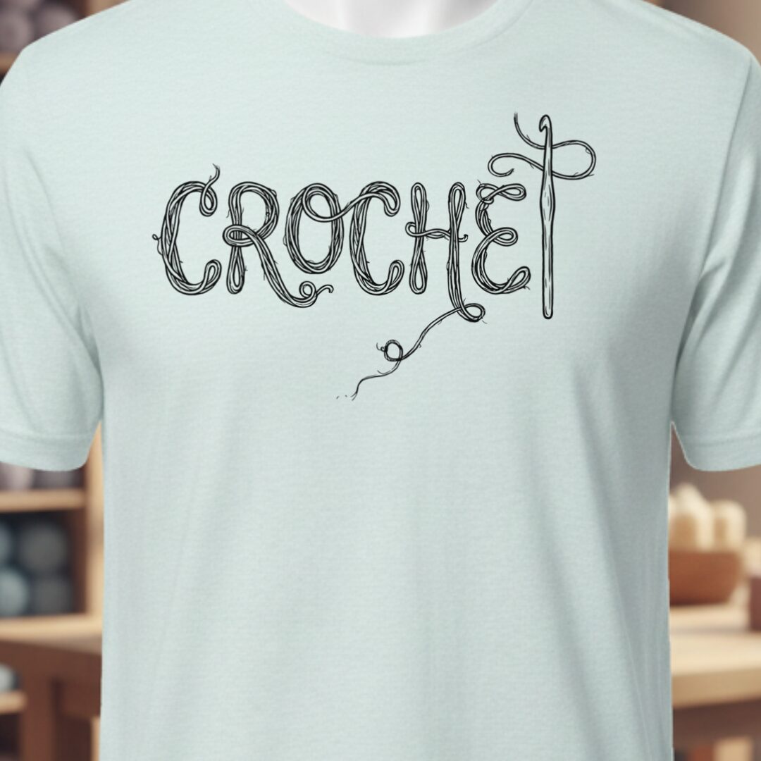 Crochet Text T-Shirt Ice Blue t-shirt