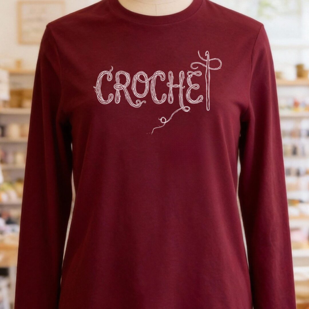 Crochet Text Maroon Long Sleeve Tee.jpg