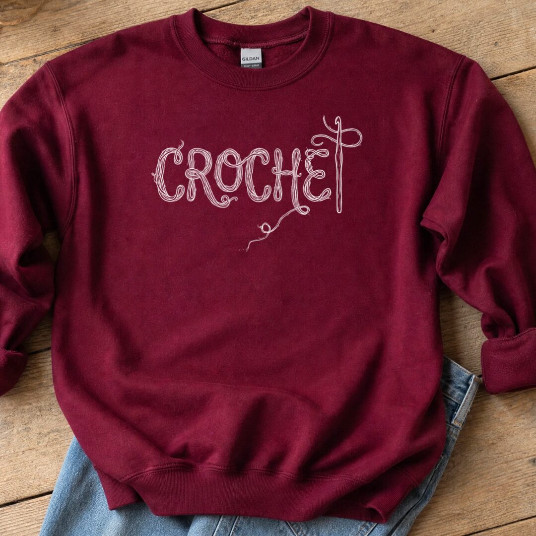 Crochet Text Maroon Sweatshirt.jpg