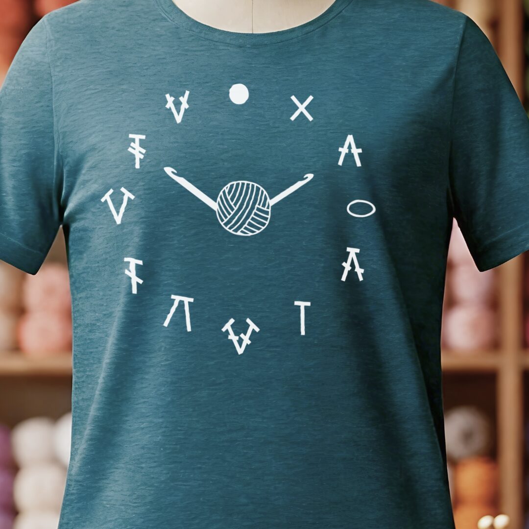 Crochet Time T-Shirt Teal Blue t-shirt