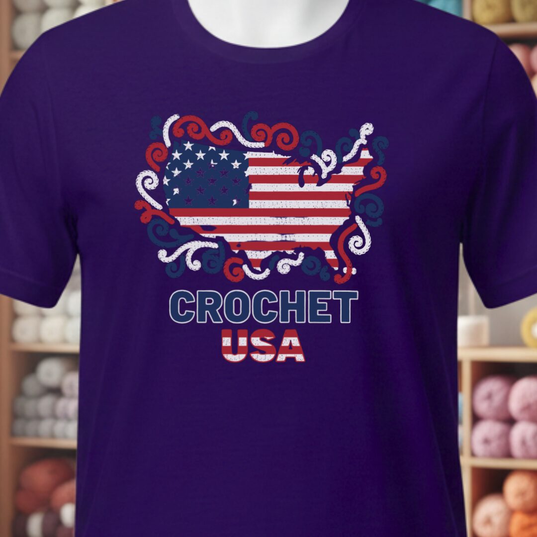 Crochet USA T-Shirt Purple t-shirt