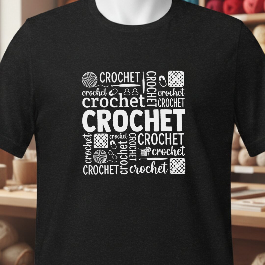 Crochet Word T-Shirt Black t-shirt