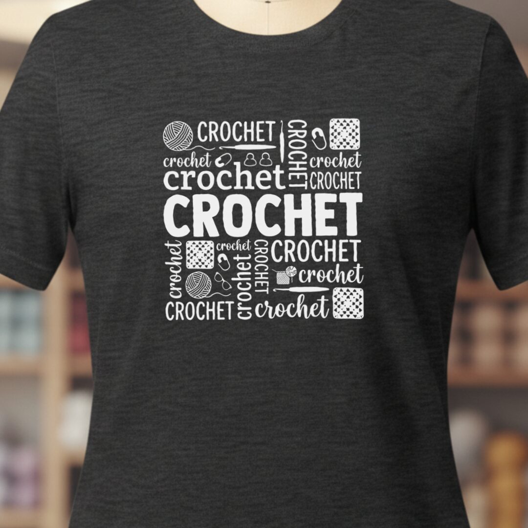 Crochet Word T-Shirt Dark Grey t-shirt