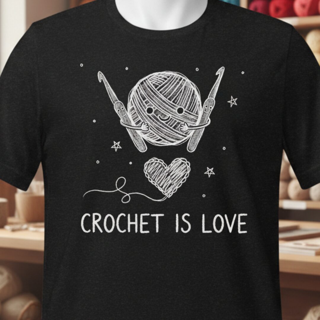 Crochet is Love T-Shirt Black t-shirt
