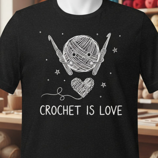 Crochet is Love T-Shirt Black t-shirt