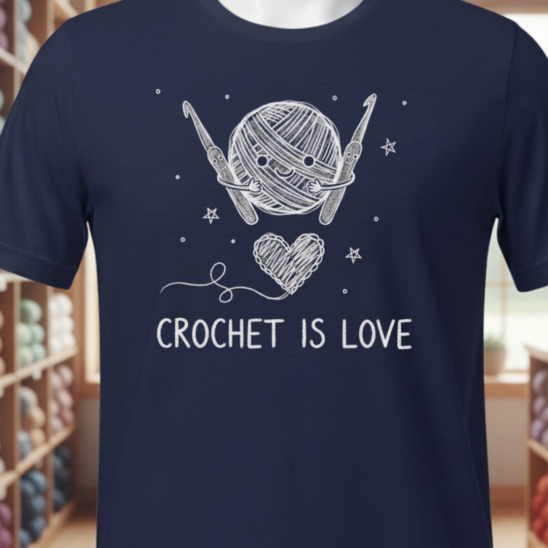 Crochet is Love T-Shirt Navy t-shirt