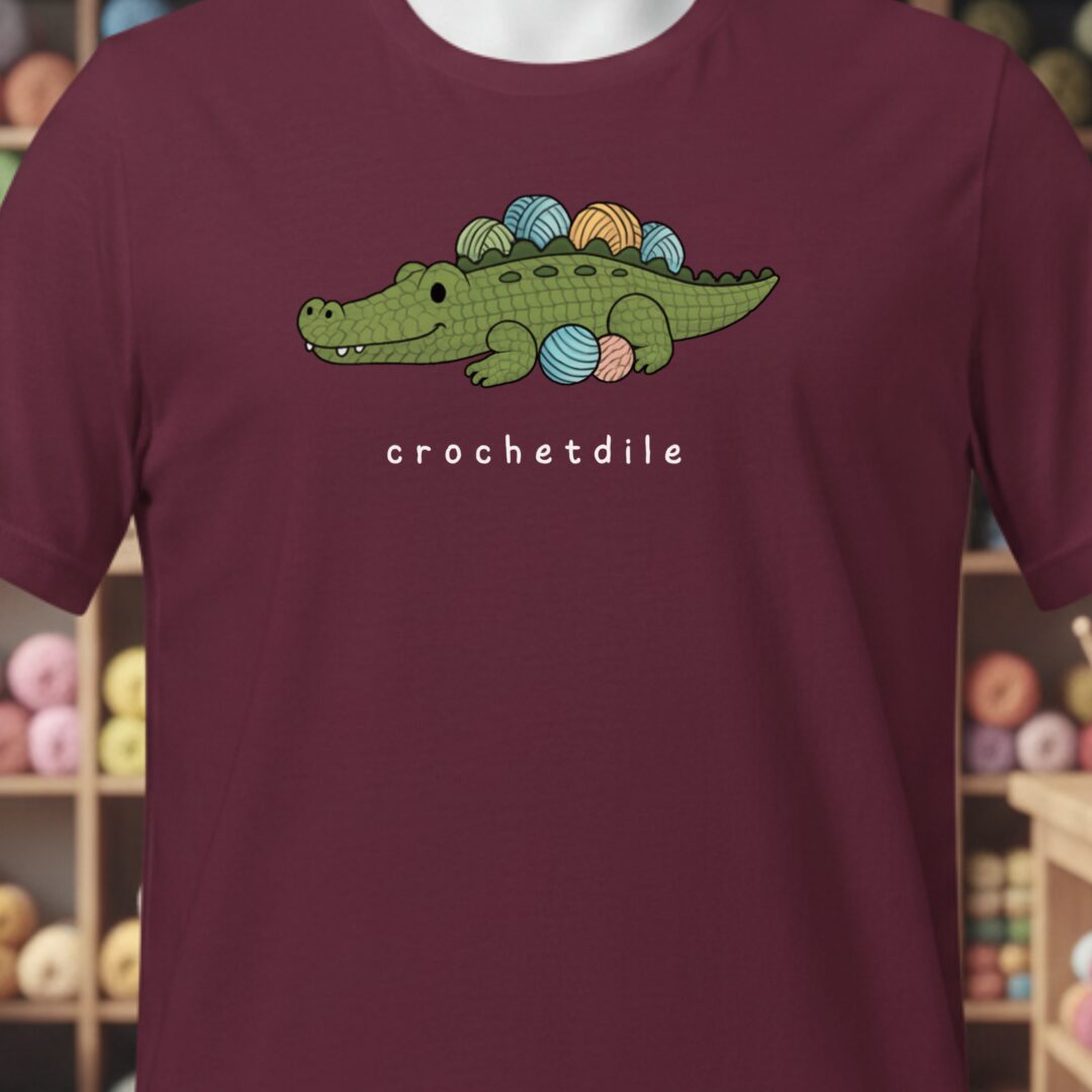 Crochetdile T-Shirt Maroon t-shirt