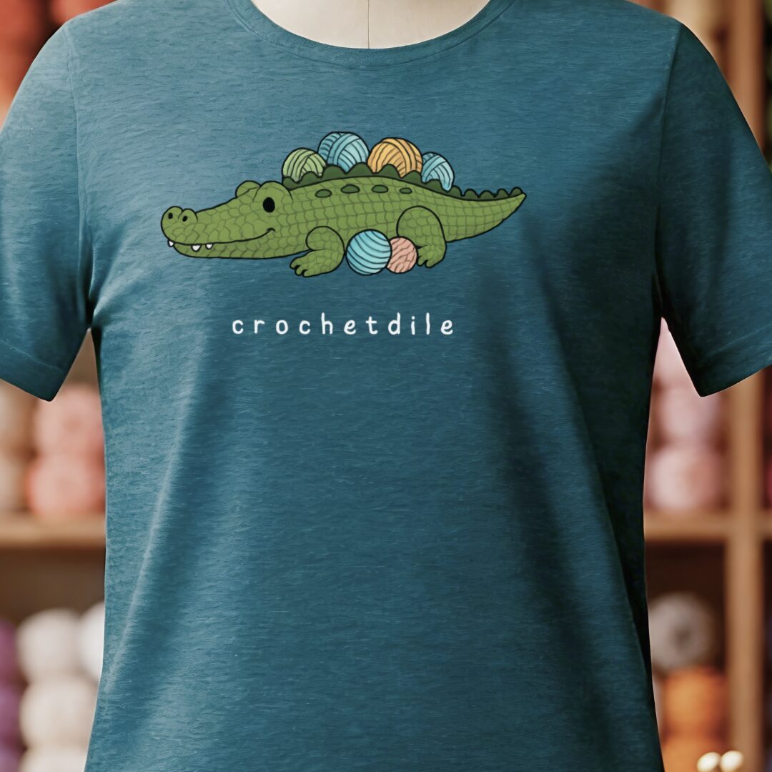 Crochetdile T-Shirt Teal Blue t-shirt