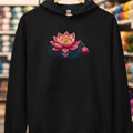 Crocheted Lotus Hoodie Black t-shirt
