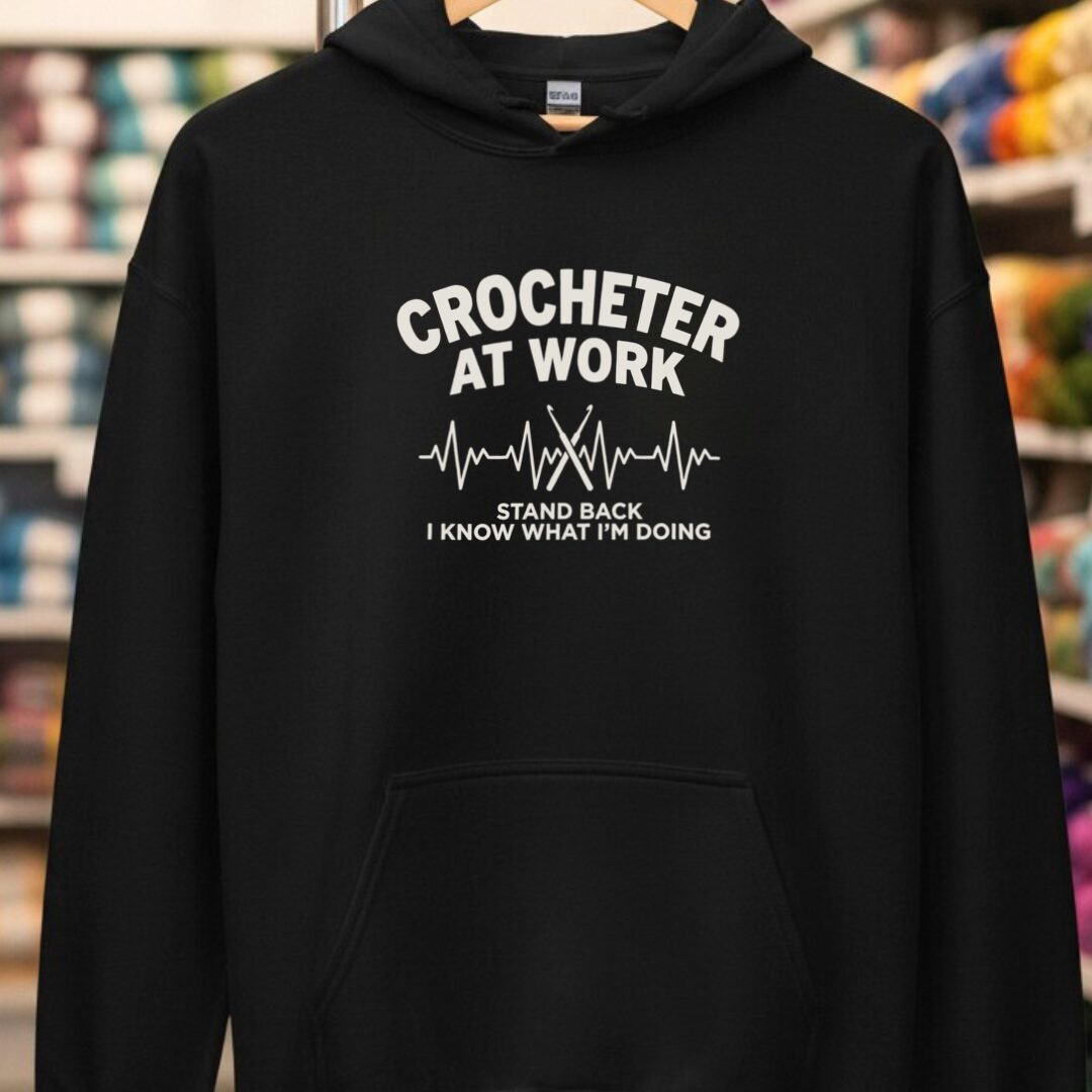 Crocheter At Work Black Hoodie.jpg