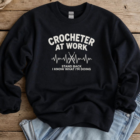Crocheter At Work Sweatshirt Black t-shirt