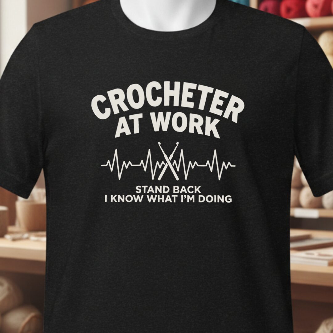 Crocheter At Work Black T-Shirt.jpg