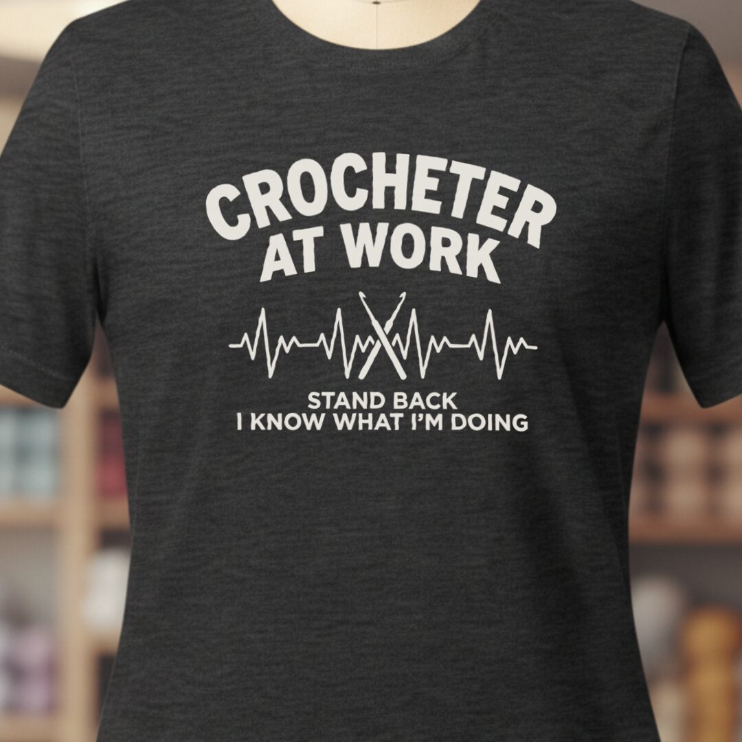 Crocheter At Work T-Shirt Dark Grey t-shirt