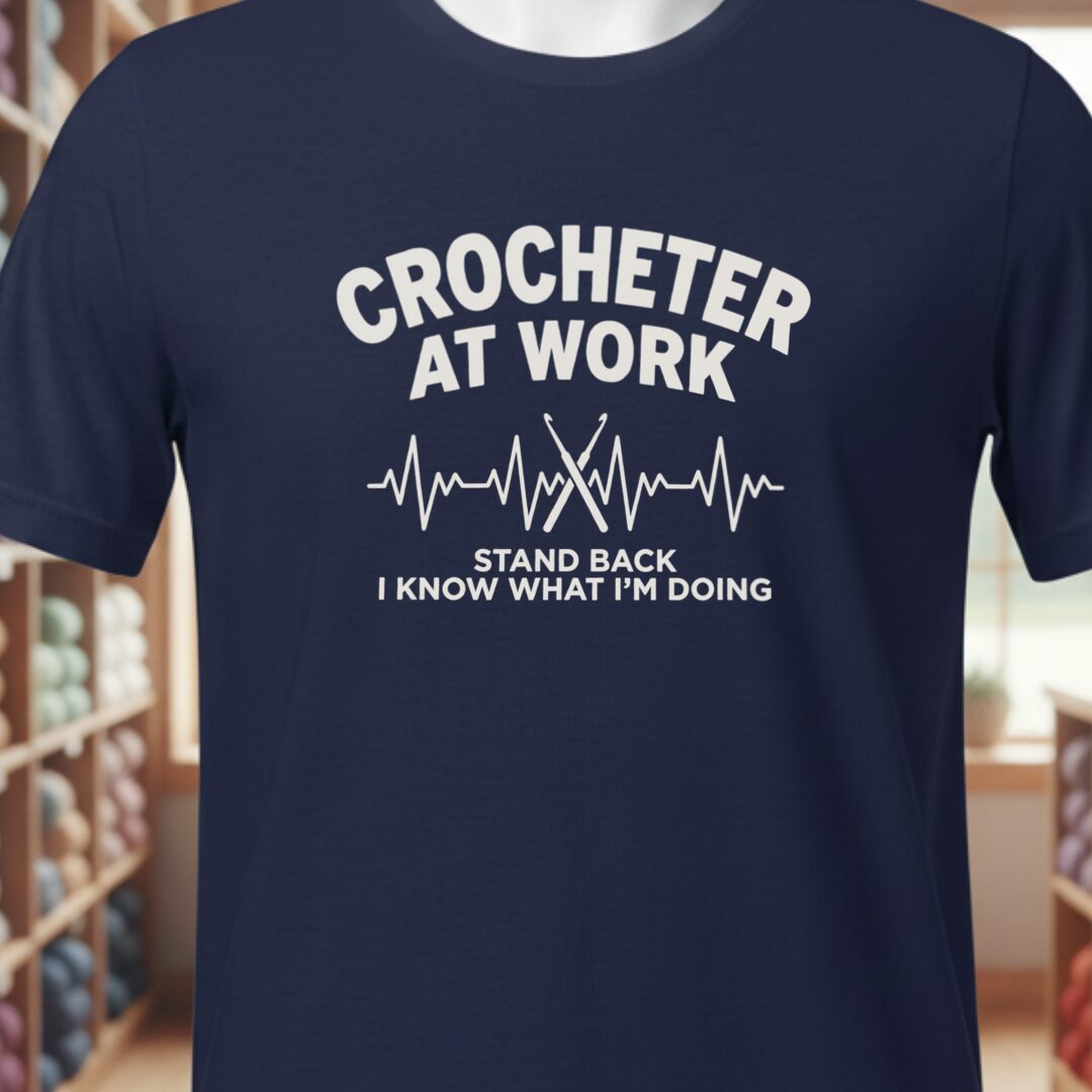 Crocheter At Work T-Shirt Navy t-shirt