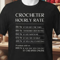Crocheter Hourly Rate T-Shirt Black t-shirt