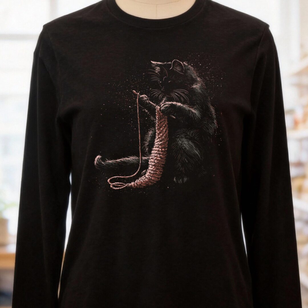 Crocheting Cat Long Sleeve Tee