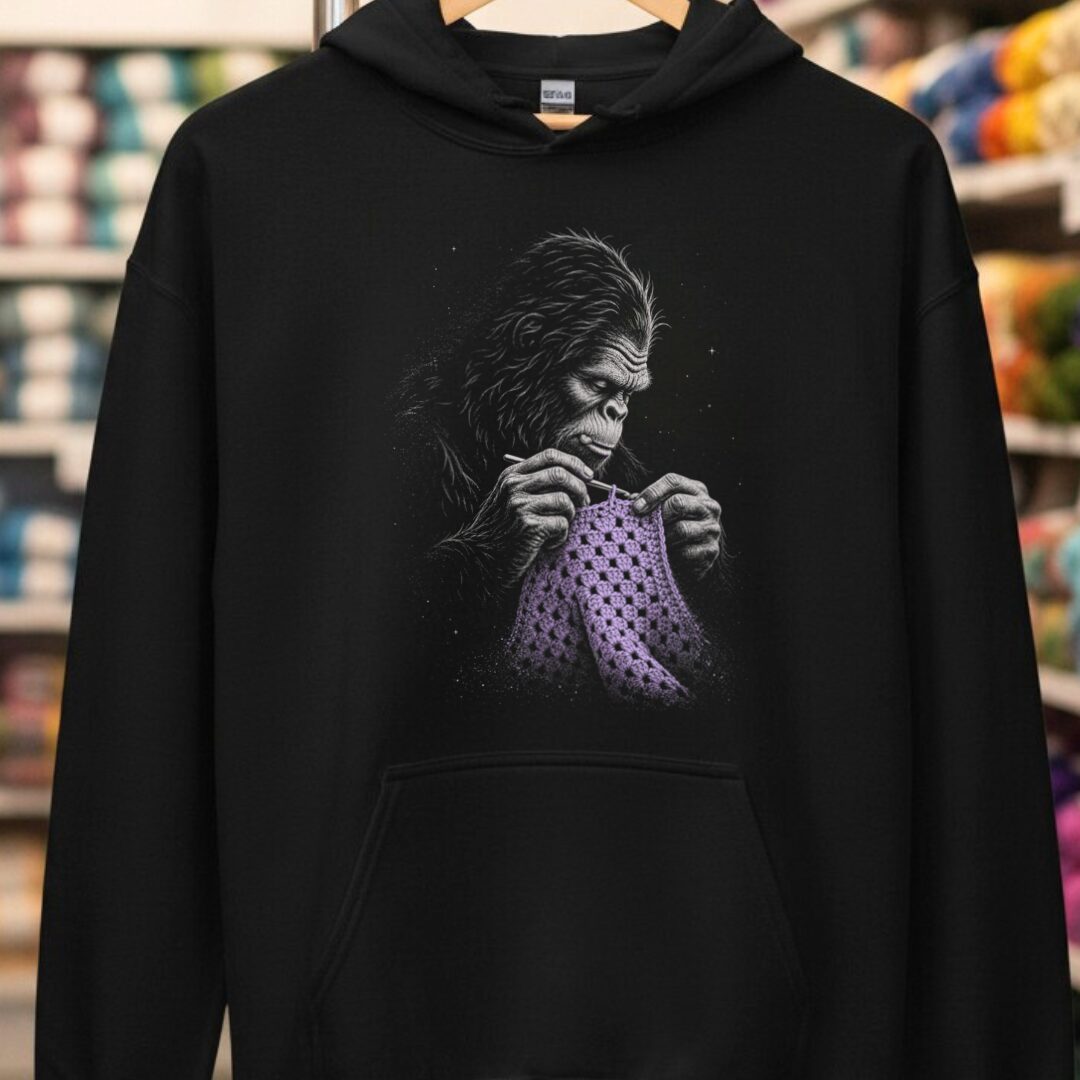 Crocheting Bigfoot Black Hoodie.jpg