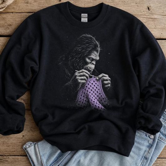 Crocheting Bigfoot Black Sweatshirt.jpg