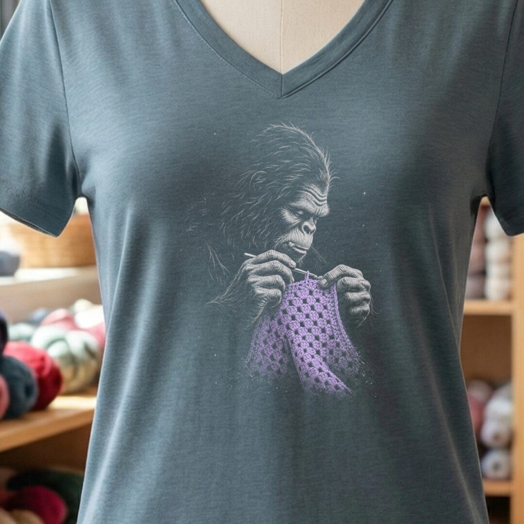 Crocheting Bigfoot Slate V Neck.jpg