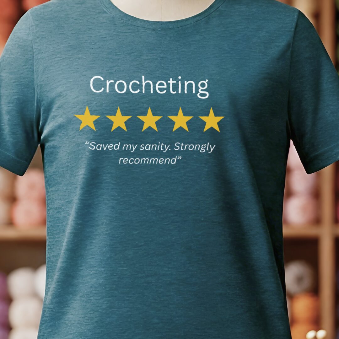 Crocheting Review T-Shirt Teal Blue t-shirt