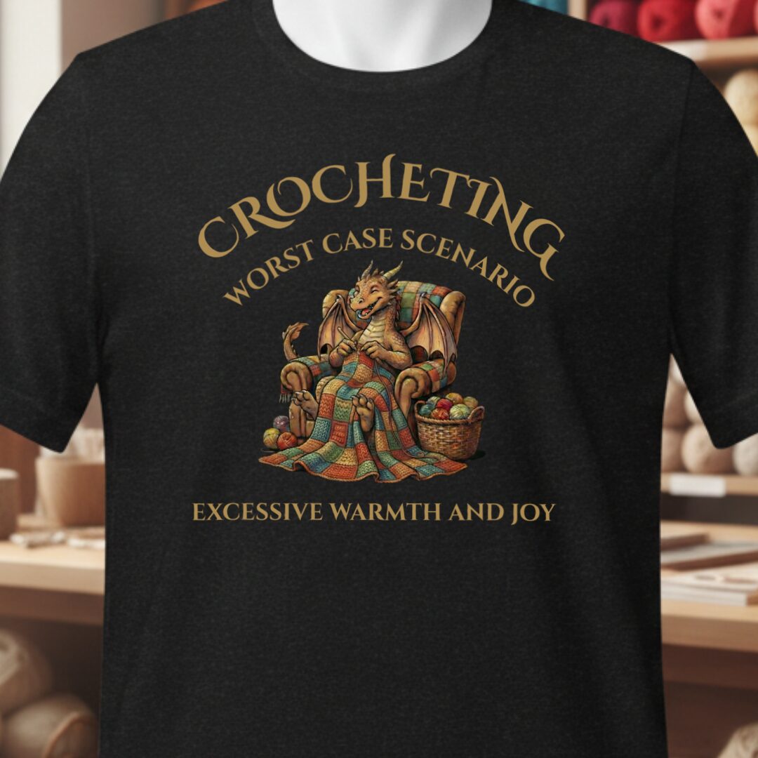 Crocheting Scenario T-Shirt Black t-shirt