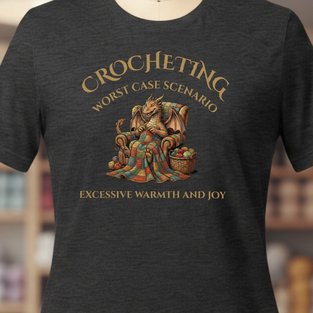 Crocheting Scenario T-Shirt Dark Grey t-shirt