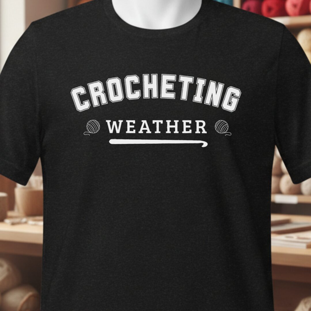 Crocheting Weather T-Shirt Black t-shirt