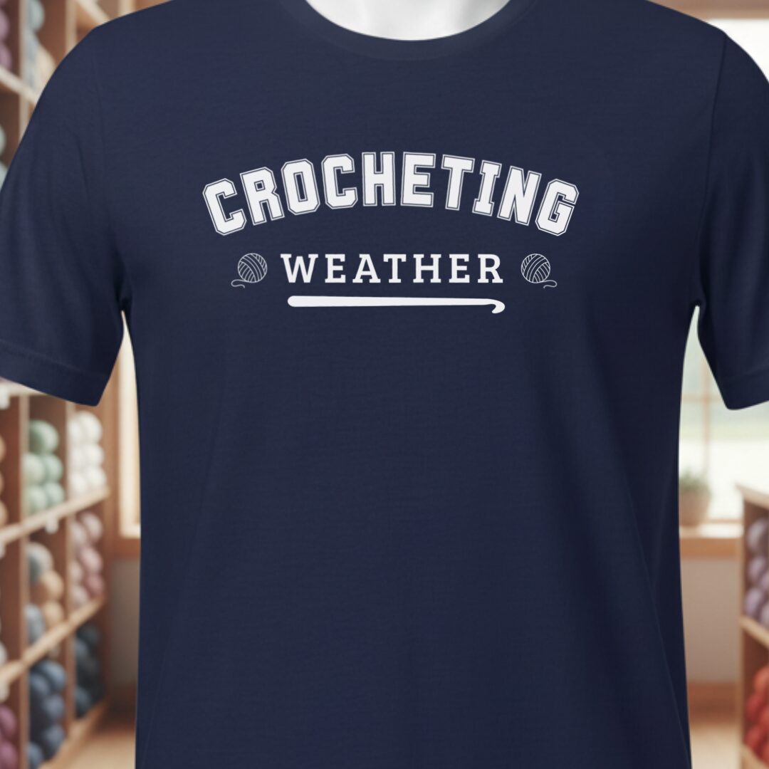 Crocheting Weather T-Shirt Navy t-shirt