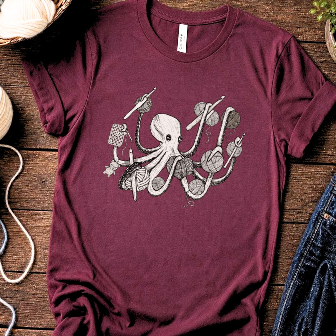 Crochetpus T-Shirt Maroon t-shirt