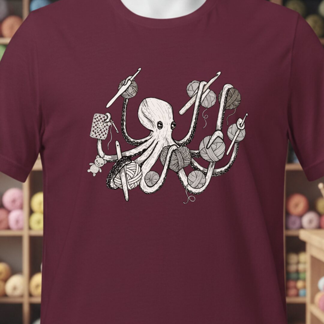 Crochetpus T-Shirt Maroon t-shirt