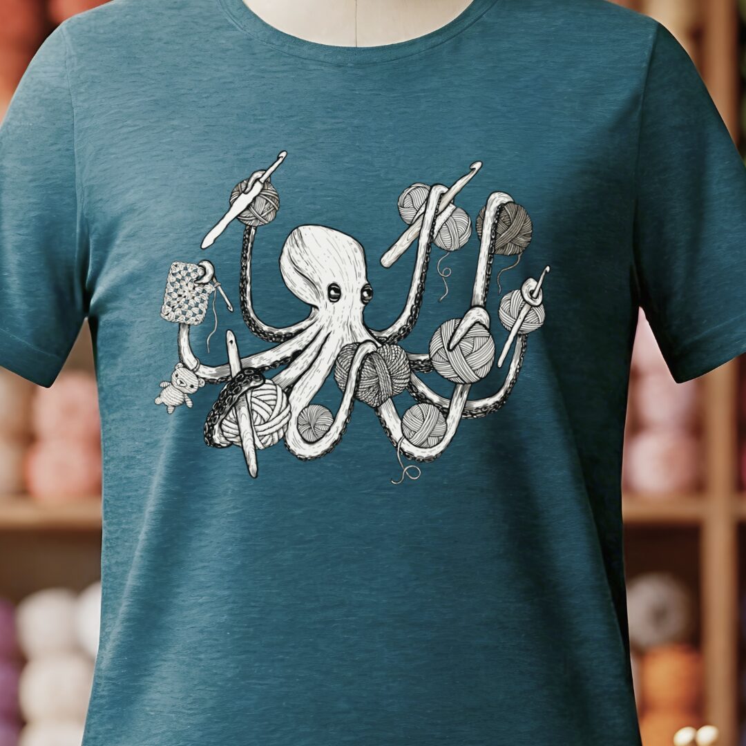 Crochetpus T-Shirt Teal Blue t-shirt