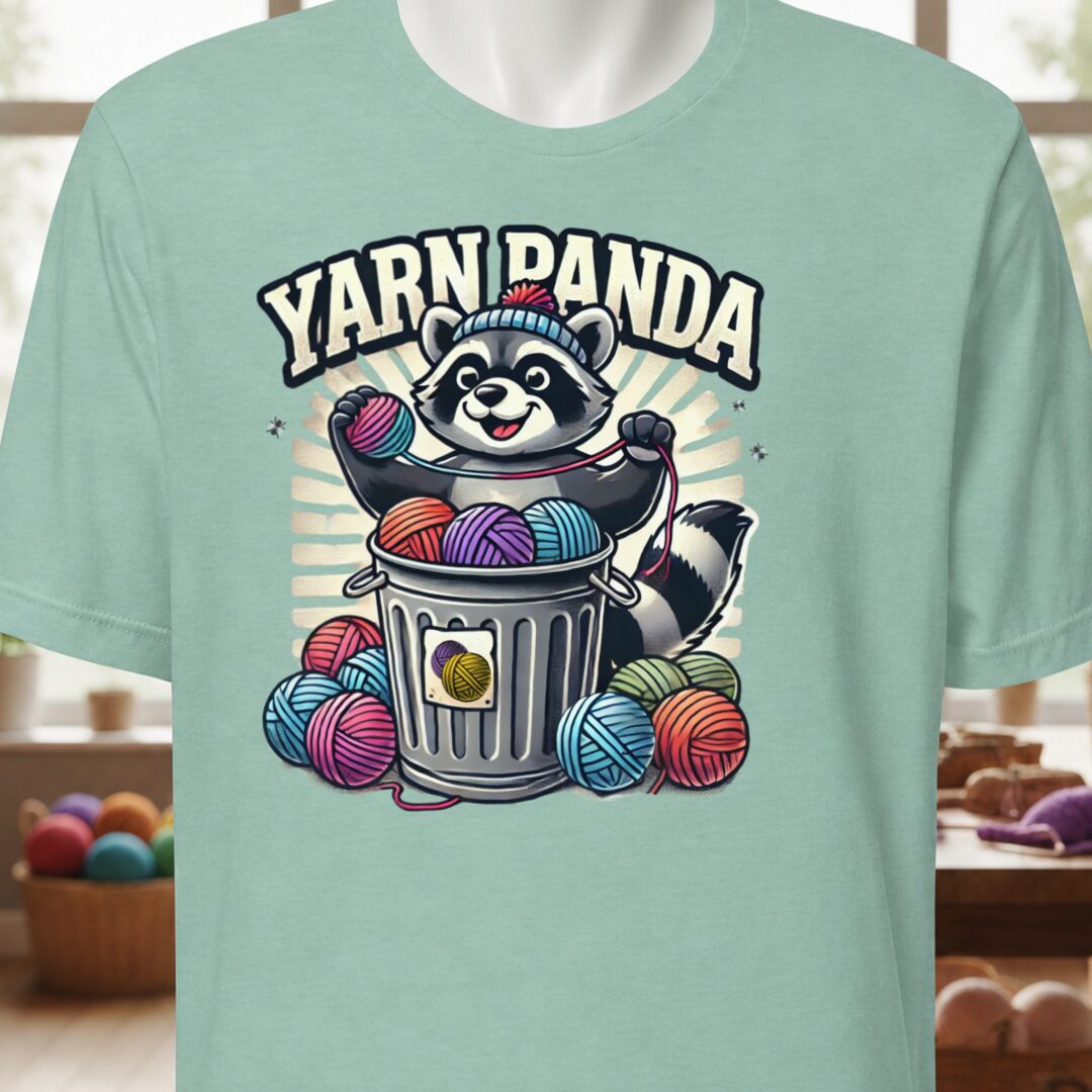Cute Yarn Panda T-Shirt Sea Breeze t-shirt