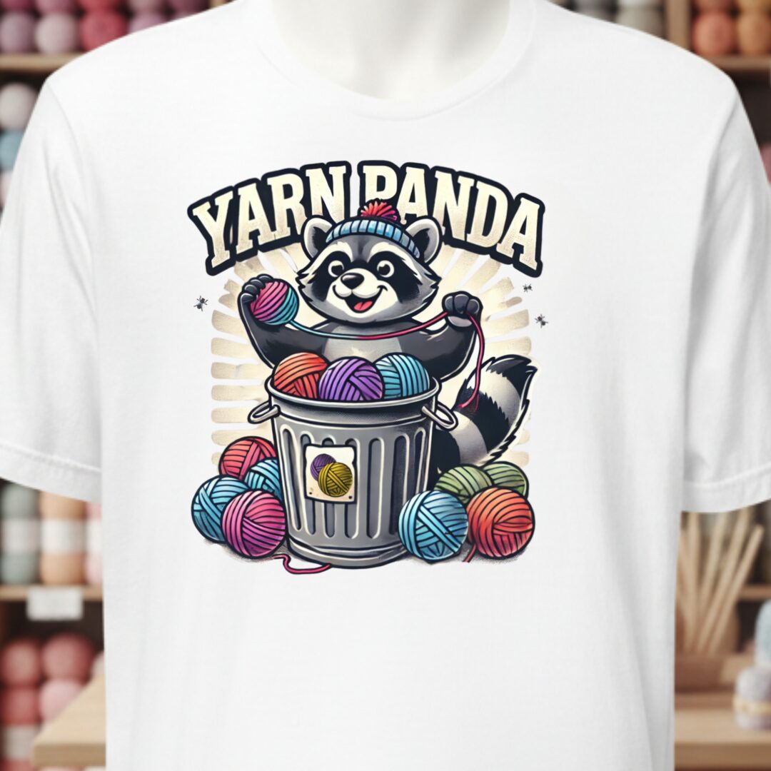 Cute Yarn Panda T-Shirt White t-shirt
