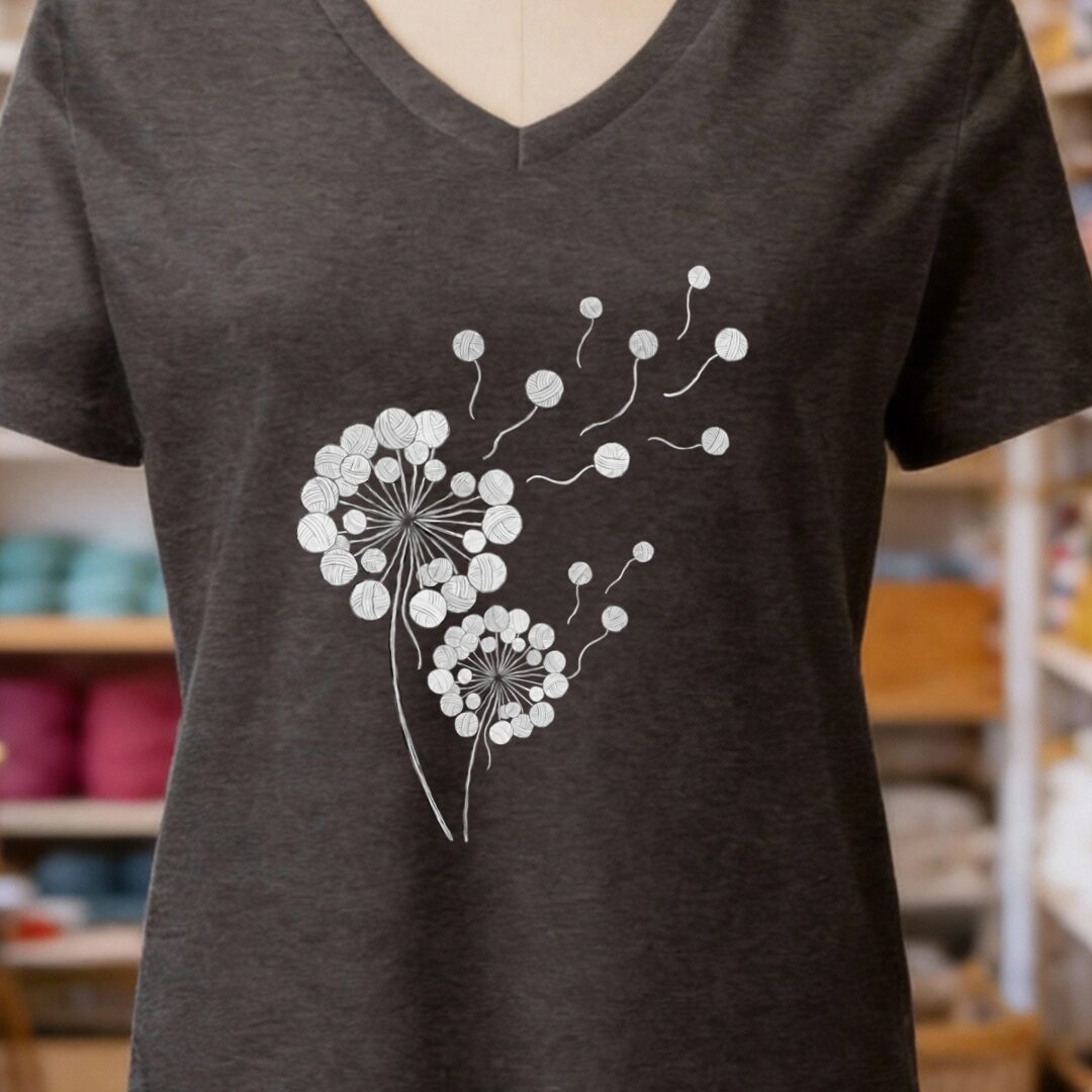 Dandelion V-Neck T-Shirt Dark Grey t-shirt