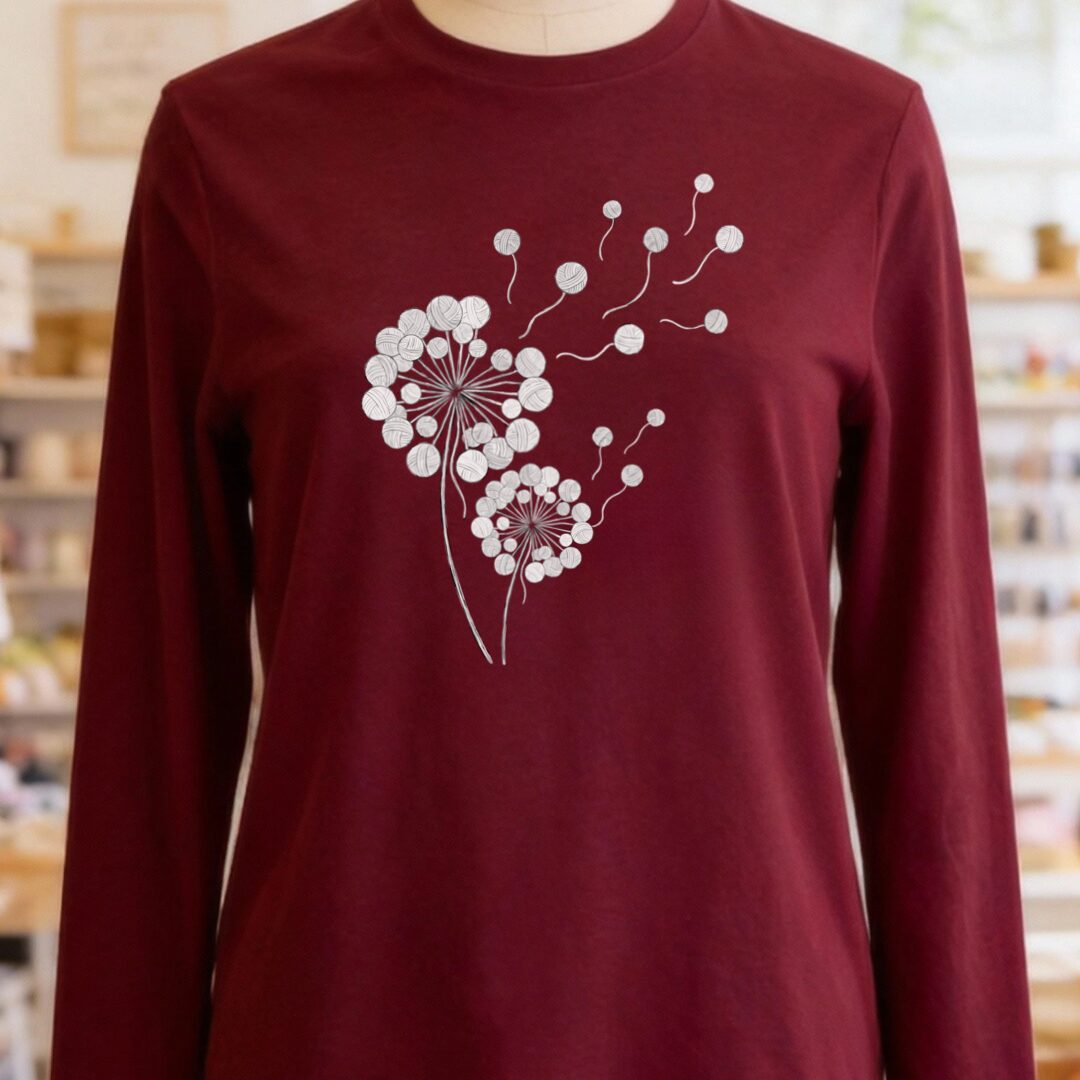 Dandelion Long Sleeve Tee Maroon t-shirt