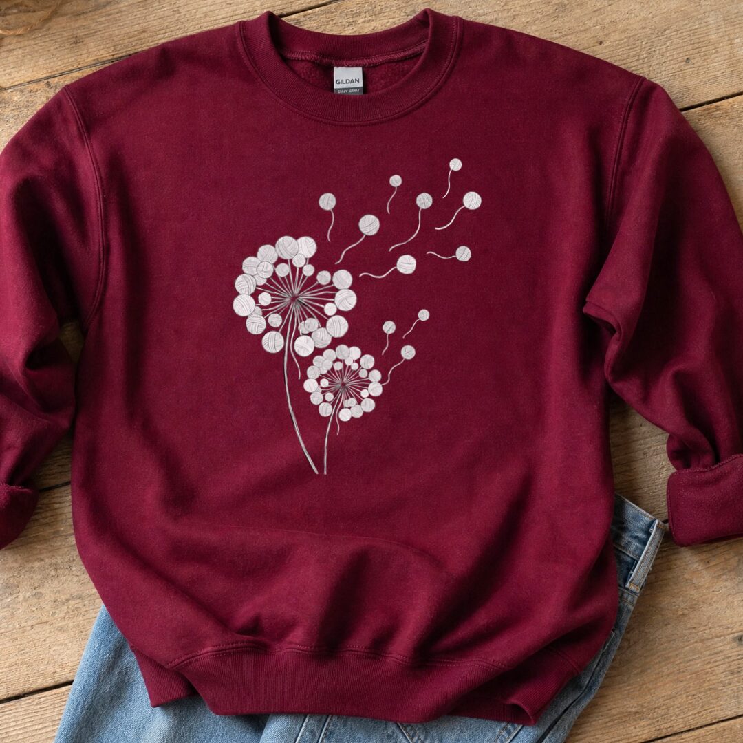Dandelion Sweatshirt Maroon t-shirt