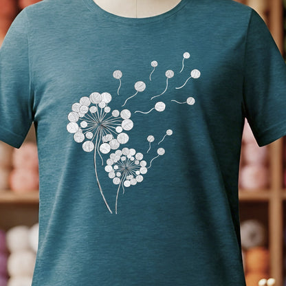 Dandelion Teal Blue T-Shirt.jpg