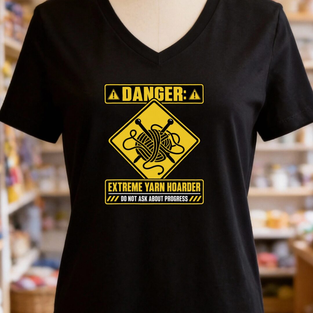 Danger V-Neck T-Shirt Black t-shirt