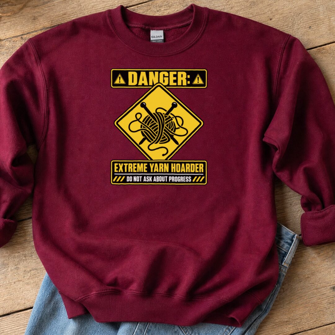 Danger Sweatshirt Maroon t-shirt